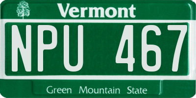 VT license plate NPU467