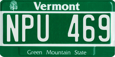 VT license plate NPU469