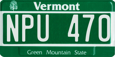 VT license plate NPU470