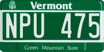 VT license plate NPU475