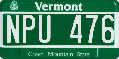 VT license plate NPU476