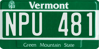 VT license plate NPU481