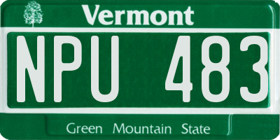 VT license plate NPU483
