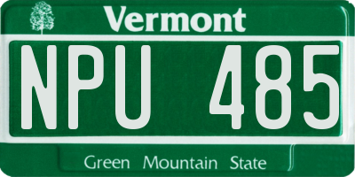 VT license plate NPU485