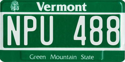 VT license plate NPU488