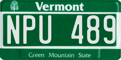 VT license plate NPU489