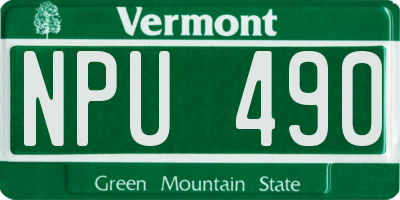 VT license plate NPU490