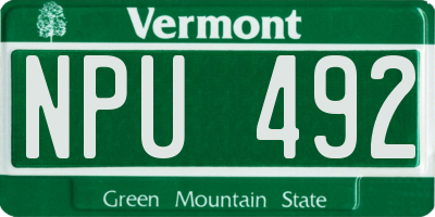 VT license plate NPU492