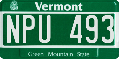 VT license plate NPU493