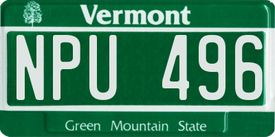 VT license plate NPU496