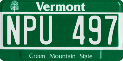 VT license plate NPU497