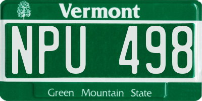 VT license plate NPU498