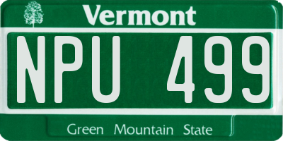VT license plate NPU499