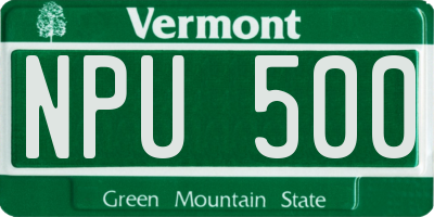 VT license plate NPU500