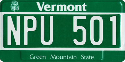 VT license plate NPU501