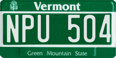 VT license plate NPU504