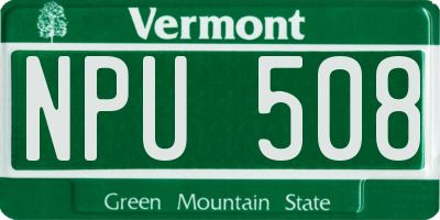VT license plate NPU508