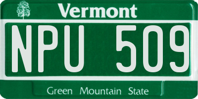 VT license plate NPU509