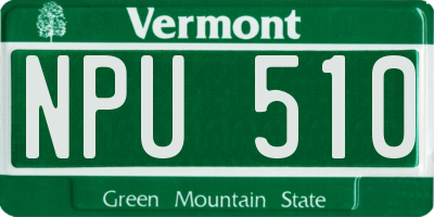 VT license plate NPU510