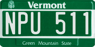 VT license plate NPU511