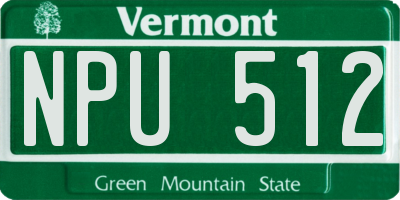 VT license plate NPU512