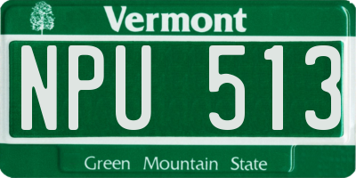 VT license plate NPU513