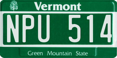 VT license plate NPU514