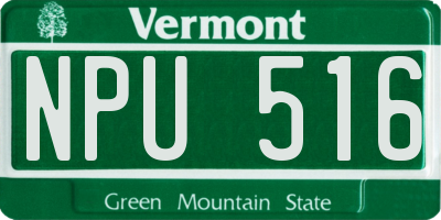 VT license plate NPU516