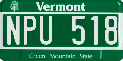 VT license plate NPU518