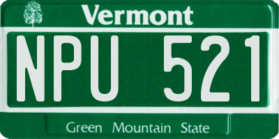 VT license plate NPU521