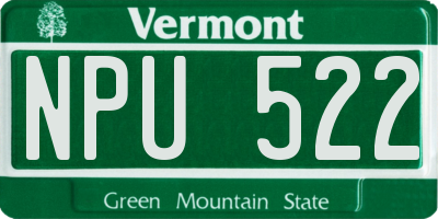 VT license plate NPU522