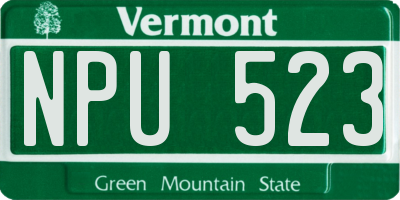 VT license plate NPU523