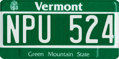 VT license plate NPU524