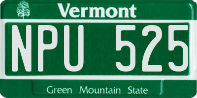VT license plate NPU525