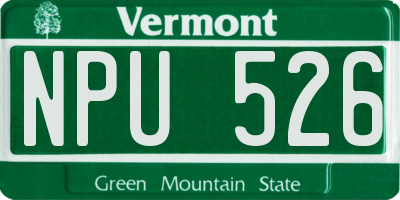 VT license plate NPU526