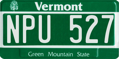 VT license plate NPU527