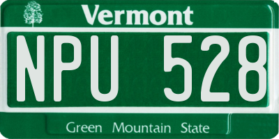 VT license plate NPU528