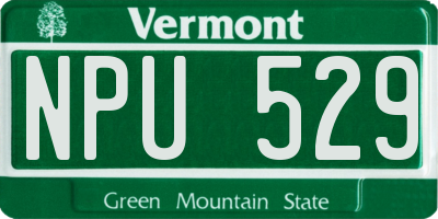 VT license plate NPU529