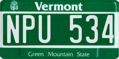 VT license plate NPU534