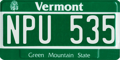 VT license plate NPU535