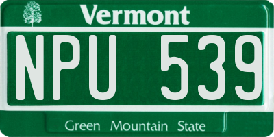 VT license plate NPU539