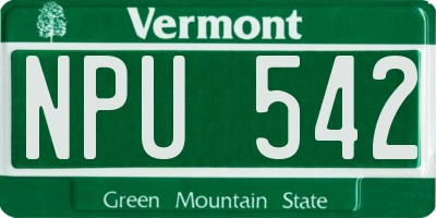 VT license plate NPU542