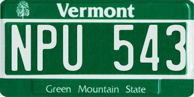 VT license plate NPU543