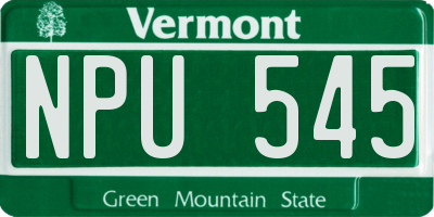 VT license plate NPU545
