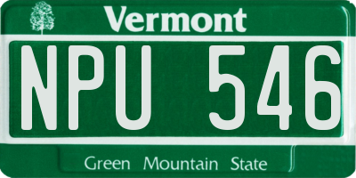 VT license plate NPU546