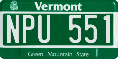 VT license plate NPU551