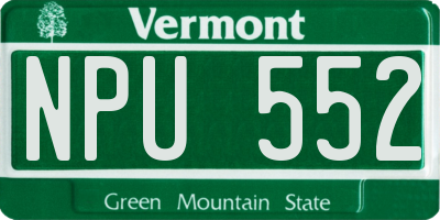 VT license plate NPU552