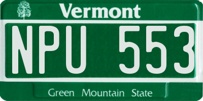 VT license plate NPU553