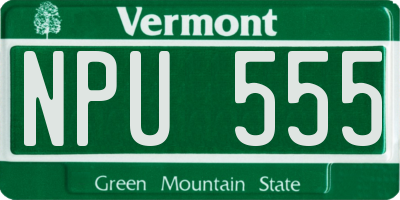 VT license plate NPU555