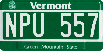 VT license plate NPU557